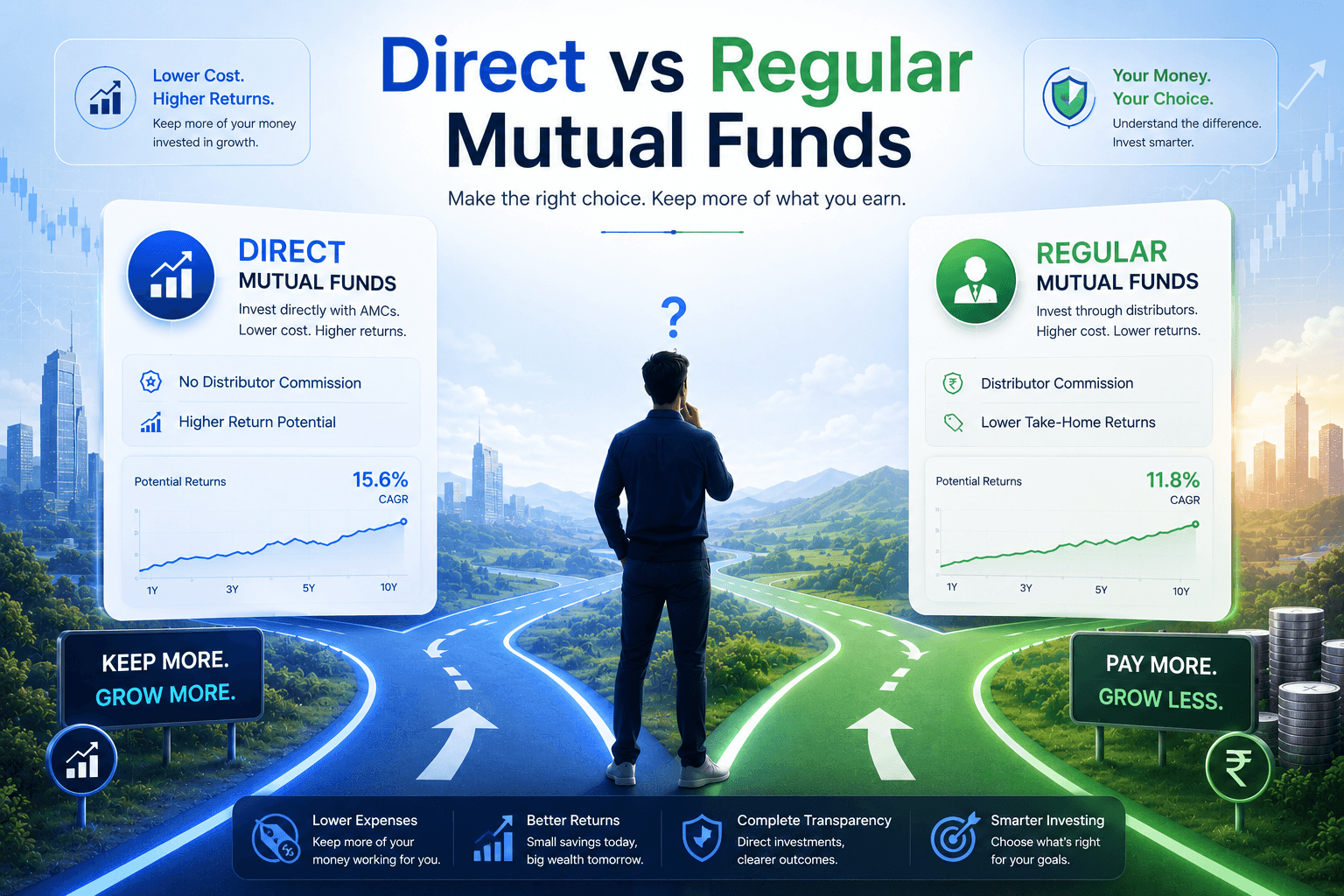 Regular vs Direct Mutual Funds the actual diffrence no one talks about 